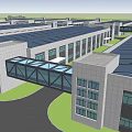 Large Industrial Factory With Neatly Arranged Solar Panel Roofs Green Surroundings And Supporting Facilities