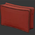 Red First Aid Kit Bag With White Cross And Zipper Closure Design