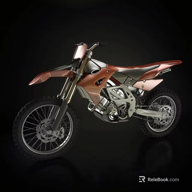 Red and Silver Off Road Motorcycle with Modern Design and Black Background 3d model 