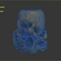 Hand Carved Decorative Sculpture With Cylindrical Body And Leaf Fruit Base
