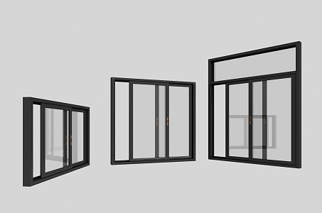 modern sliding window 3d model