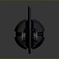 Modern Weapon Sword With Black Red Glowing Blade And Reflective Surface