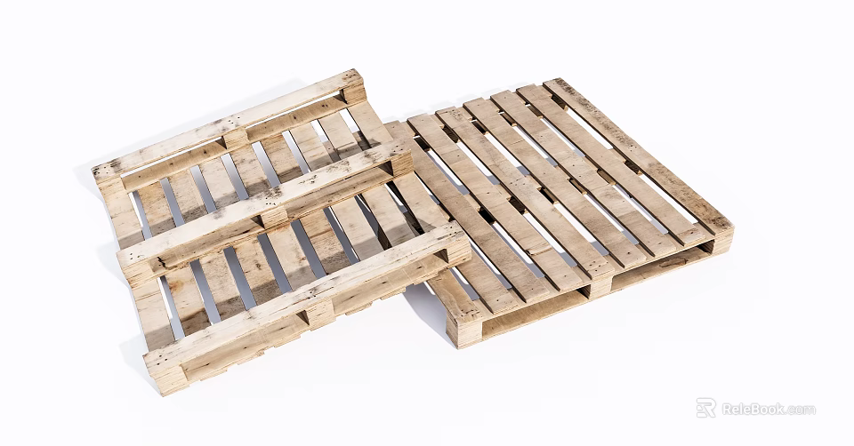 Industrial Equipment Wooden Pallets for Logistics and Storage Applications 3d model 