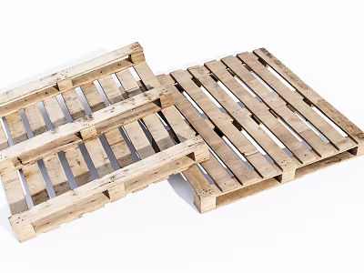Industrial Equipment Wooden Pallets for Logistics and Storage Applications 3d model
