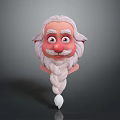 Game and Movie Character With White Long Hair Braided Beard And Red Nose