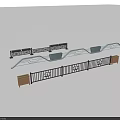 Modern Metal Railings Featuring Wooden Base Posts and Curved Horizontal Bar Designs