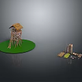 Tower defense sentry tower air defense watchtower observatory tower loft 3d model