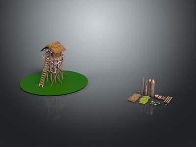 Tower defense sentry tower air defense watchtower observatory tower loft 3d model