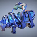Futuristic Sci Fi Weapon With Vibrant Blue Green Accents And Mechanical Design