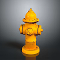 Yellow Fire Hydrant with Classic Design Isolated on Dark Background