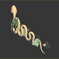 Luxury Gold Crown Jewelry with Golden Snakes Green Leaves and Red Heart Gemstone