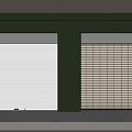 Green Walled Structure With White And Brown Roller Shutters Design 3d model