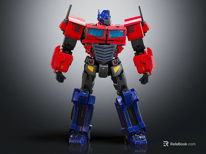 Red Blue Black Mechanical Robot Figure With Detailed Design And Collectible Features 3d model 