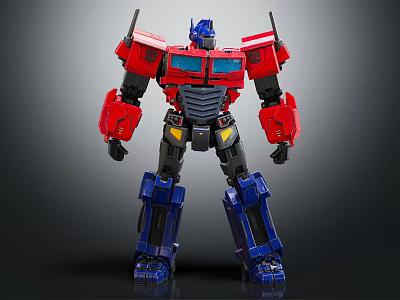 Red Blue Black Mechanical Robot Figure With Detailed Design And Collectible Features 3d model