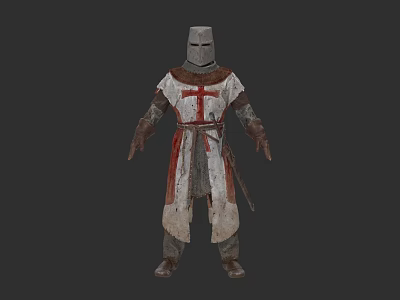 medieval knight armor warrior crusader historical figure 3d model