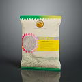 Green Yellow Rice Pack With Round Rice Image And Field Pattern 3d model