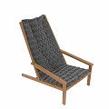 Comfortable Leisure Chair With Wooden Frame Gray Padded Cushion And Tufted Backrest