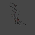 Assorted Weapons Collection Featuring Pistols Rifles Magazines Wooden Grips And Metal Parts
