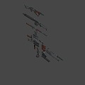 Disassembled Rifle 3d model