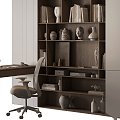 Modern Table and Chair Combination Boss Office Desk Chair Wall Decoration 3d model