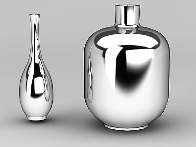 Silver Metal Lockers With Smooth Surface In Different Sizes And Modern Design 3d model