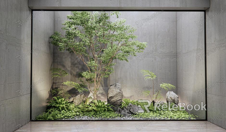 Modern landscape sketch indoor plant landscape landscaping model