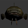 Lungfish With Brown Yellow Striped Long Body And Fins On Gray Background