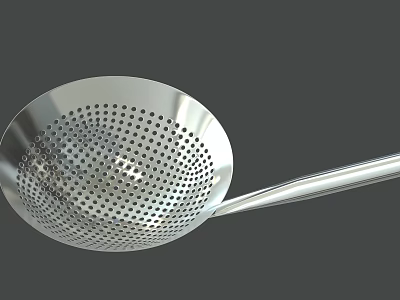 Stainless Steel Slotted Spoon with Long Handle and Holes Kitchen Cooking Tool 3d model