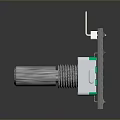 Industrial Electronic Device With Knob Metal Pins White Base And Green Component