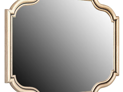 Elegant Gold Framed Mirror With Ornate Decorative Border For Home Decor 3d model