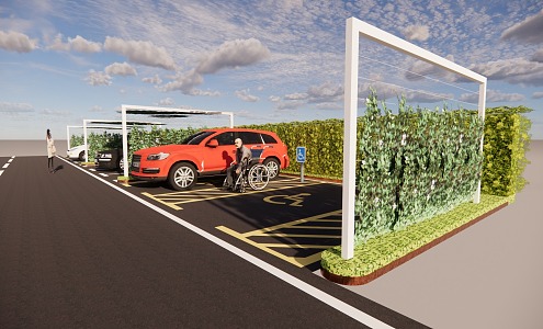 Modern Ecological Parking Rattan Plant Shade Vertical Greening 3d model