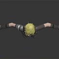 3D Rendered Female Character In Dark Combat Suit With Blonde Bun And Outstretched Arms