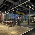 Red Gym Fitness Studio With Spacious Interior Wooden Flooring Yoga Mats And Mirror Walls