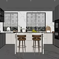 Modern Kitchen Interior Design With Marble Island Stools Cabinets Appliances And Natural Light