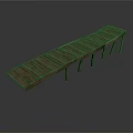 Wooden Plank Walkway With Long Structure And Multiple Supported Legs Design
