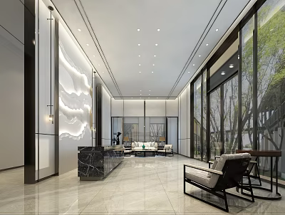 New Chinese Style Hall 3d model