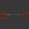 Simple Red Brick Pillars With White Wall Structure For Architectural Scenes 3d model