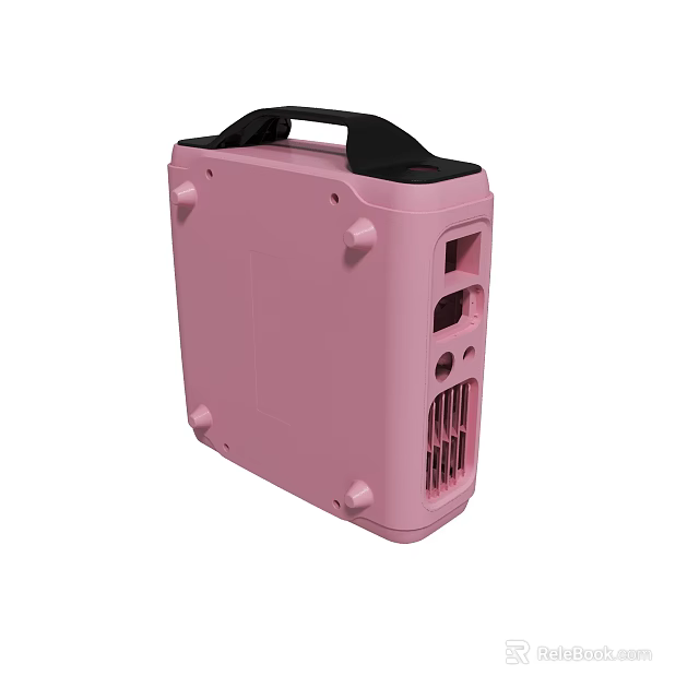Pink Portable Device With Handle Vent And Multiple Side Ports 3d model 