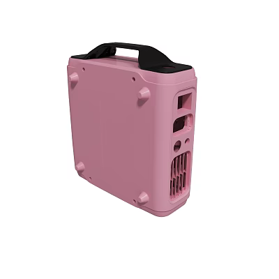 Pink Portable Device With Handle Vent And Multiple Side Ports 3d model
