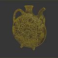 Blue Ceramic Decorative Jug With Intricate Floral Patterns For Home Decoration