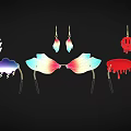 Unique Shaped Earrings With Lightning Petal And Dripping Designs In Colorful Rainbow Red