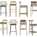 Stylish Modern Bar Stools With Various Designs Wooden Frames And Upholstered Seats