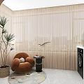 Modern Living and Dining Room Interior With White Sofa Green Walls Chandelier Decorative Paintings