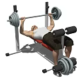 A Man Performing Barbell Bench Press On Weight Bench For Strength Training