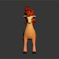 Flame Pony Toy Figure With Orange Mane And Curled Flame Tail Standing Pose