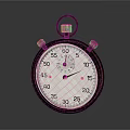 Classic Metal Stopwatch with White Dial Black Numbers and Hands on Gray Reflective Surface