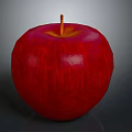 Juicy Ripe Red Apple With Shiny Vibrant Surface And Natural Stem