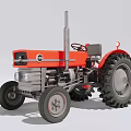 Red Classic Utility Farm Tractor Vehicle With Large Wheels Design