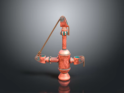 Copper Metallic Mechanical Apparatus With Multiple Arms Spring Structure And Industrial Design 3d model