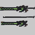 Futuristic Sci Fi Weapon With Black Green Design And Glowing Geometric Patterns